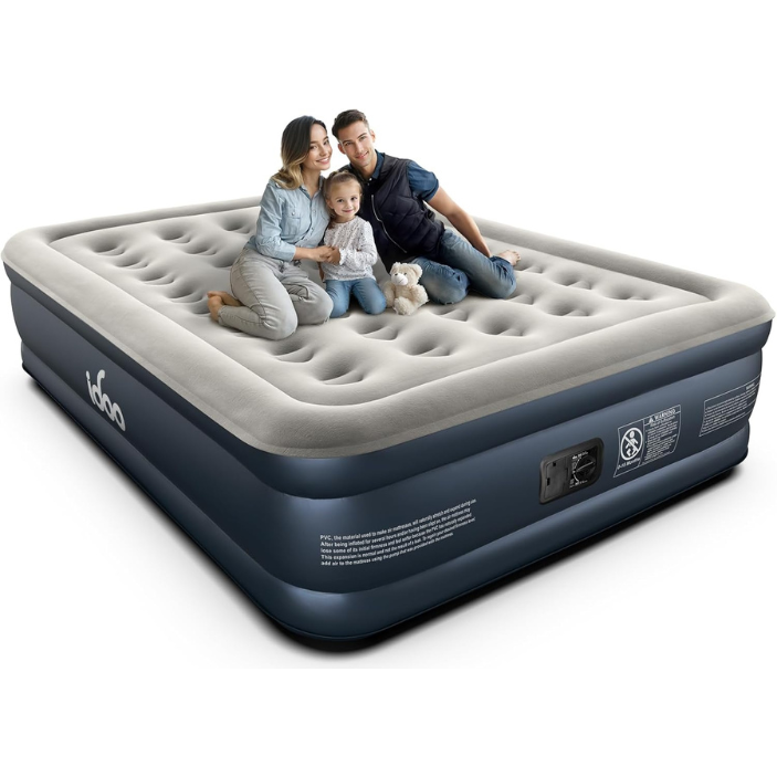 18" Air Mattress with Four Chamber Structure Navy Queen - 65% OFF Air Bed Best Seller king by idoo