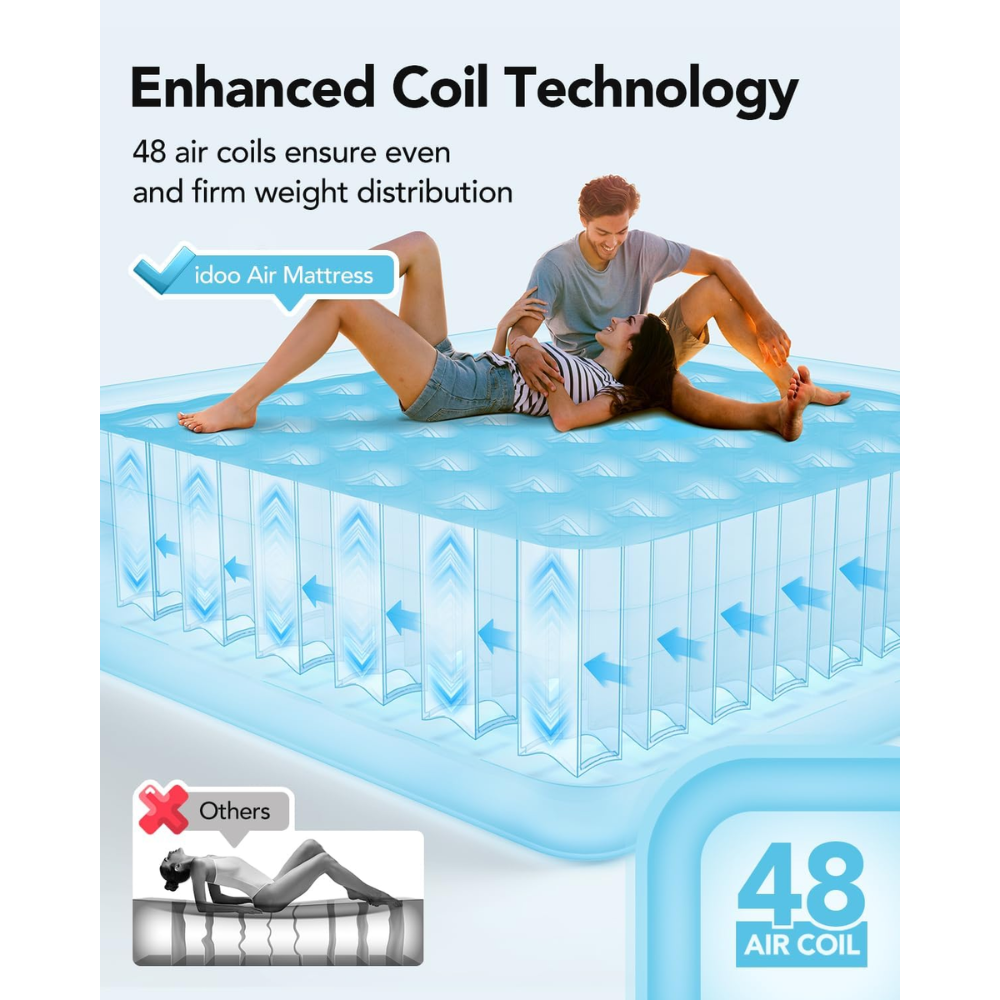 18" Air Mattress with Four Chamber Structure - 65% OFF Air Bed Best Seller king by idoo