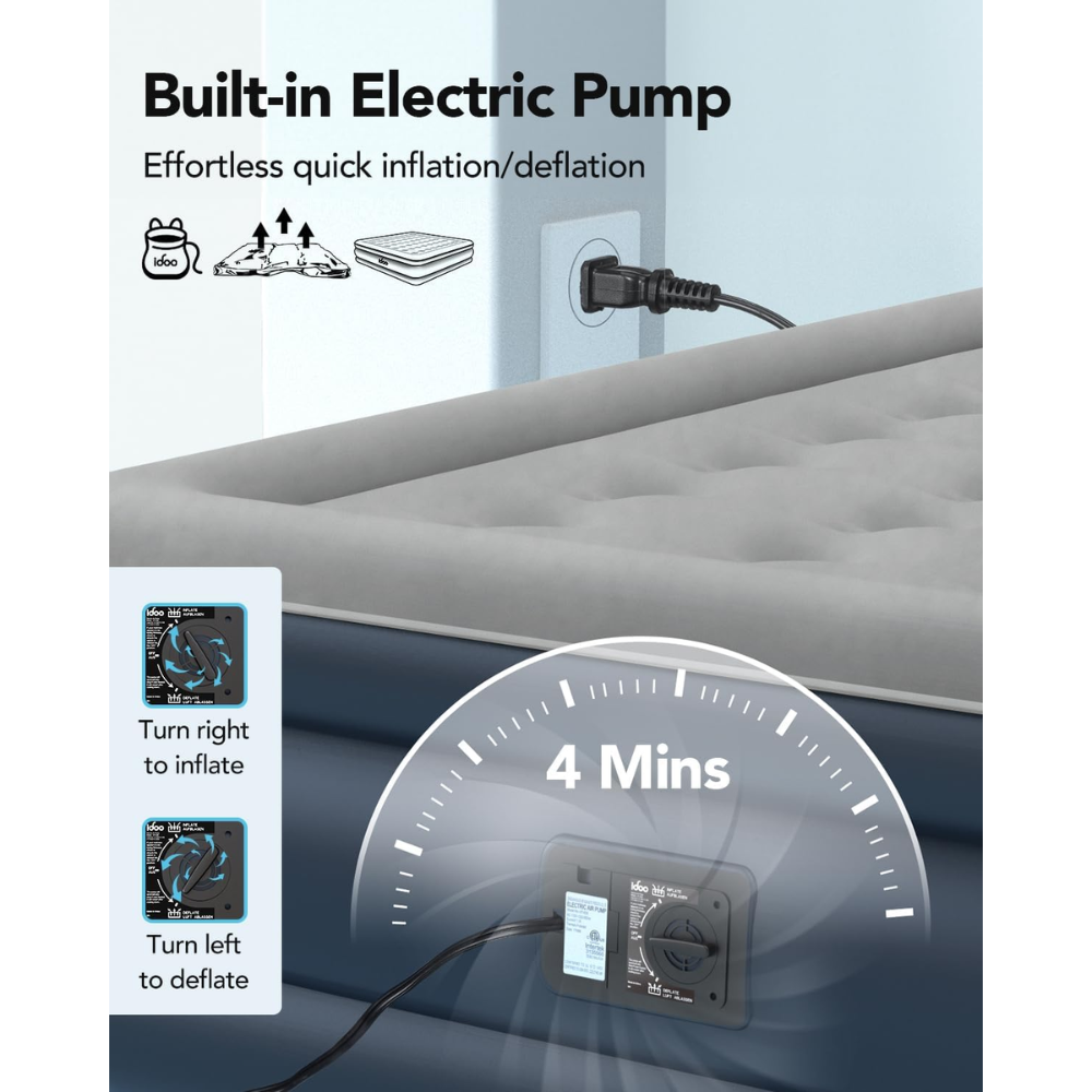 18" Air Mattress with Four Chamber Structure - 65% OFF Air Bed Best Seller king by idoo