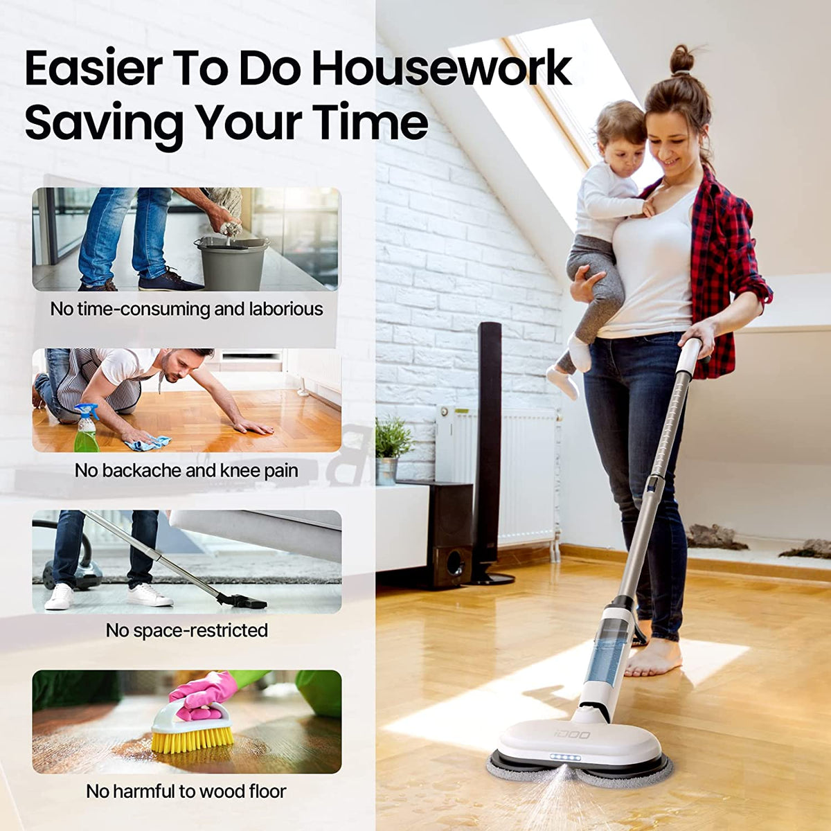LED Electric Mop with Sprayer - 65% OFF Best Seller BFD CA sale by idoo