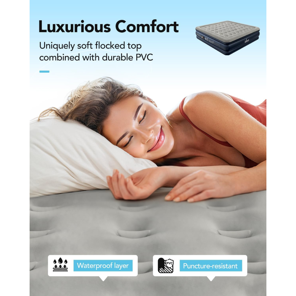 18" Air Mattress with Four Chamber Structure - 65% OFF Air Bed Best Seller king by idoo